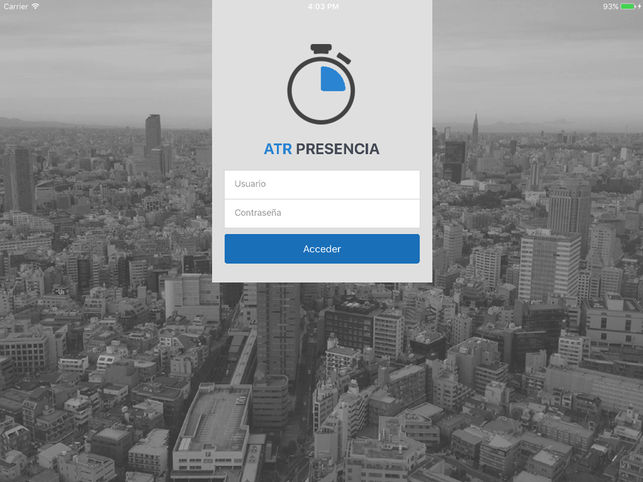 Imagen del Software ATR Presencia: Acceso Clientes